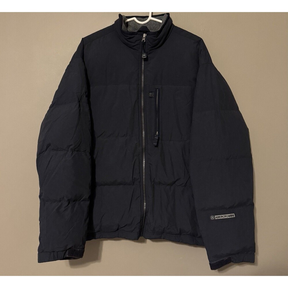 VTG Abercrombie & Fitch Duck Down Puffer Coat Quality Outerwear Navy Men’s Large